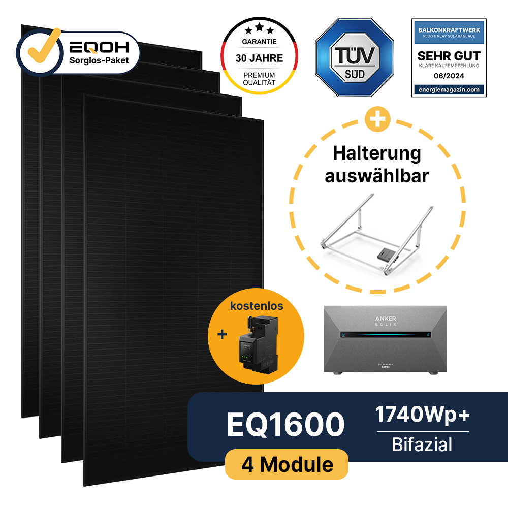 EQ1600 Komplettpaket (1740Wp+) inkl. Solarbank 2 Pro (1,6kWh)