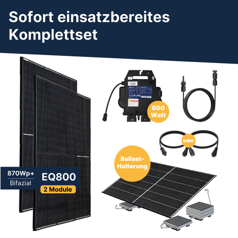 EQ800 Flachdach Komplettpaket Bifazial (870Wp+)