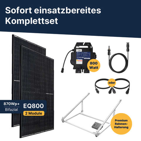 EQ800 Flachdach-Premium Komplettpaket Bifazial (870Wp+)