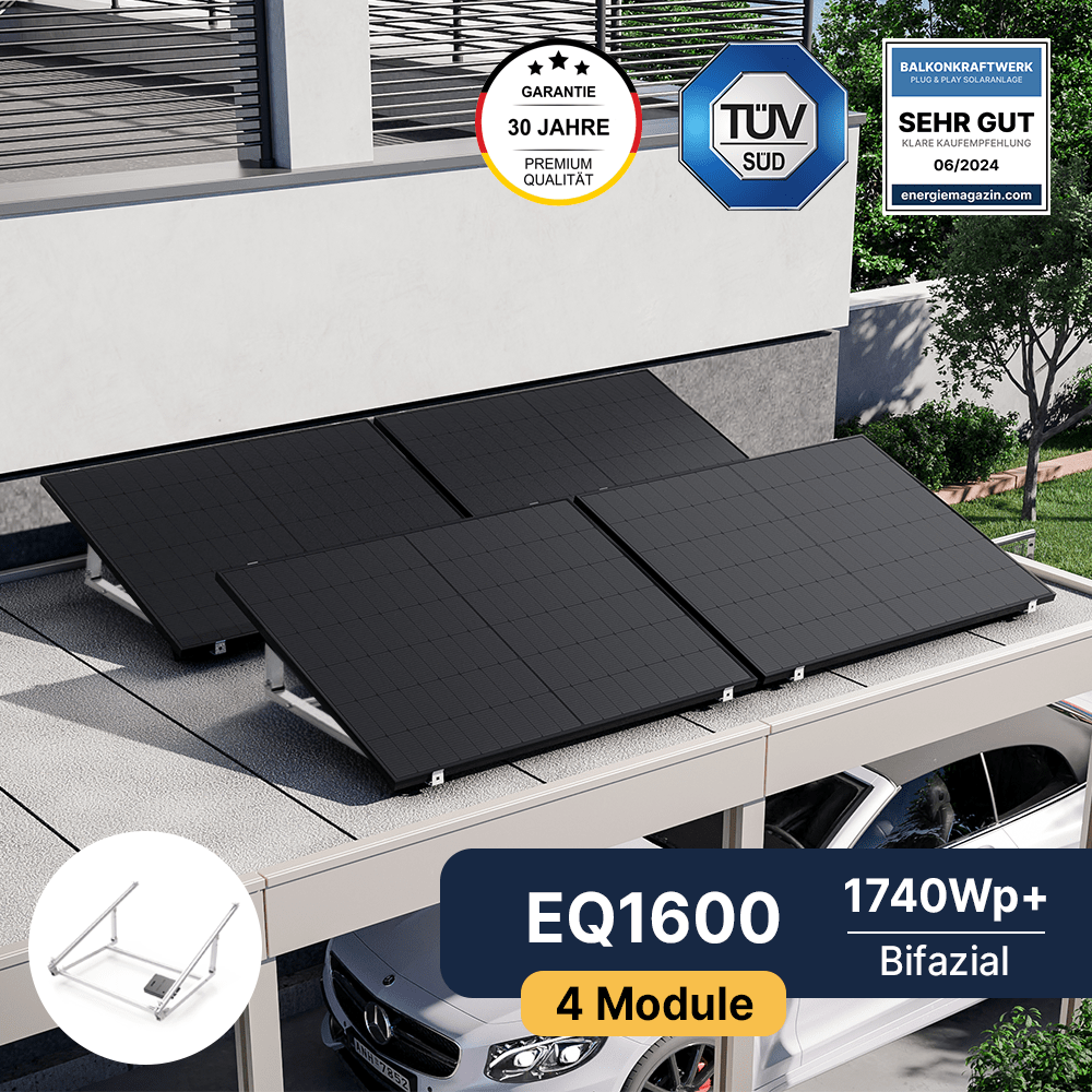 EQ1600 Flachdach-Premium Komplettpaket Bifazial (1740Wp+)