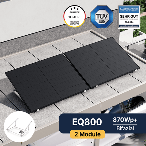 EQ800 Flachdach-Premium Komplettpaket Bifazial (870Wp+)