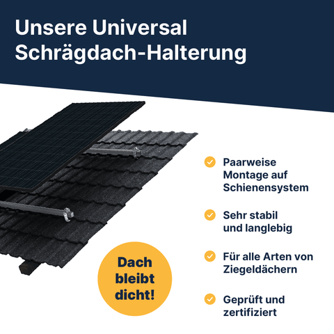 EQ PowerQuattro 1760Wp+ Universal-Schrägdach Bifazial